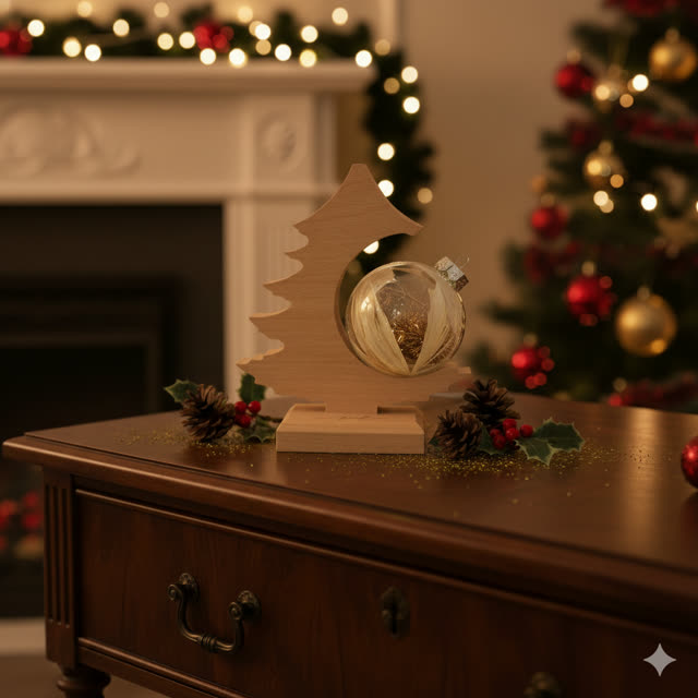 Sapin bois & boule cristal